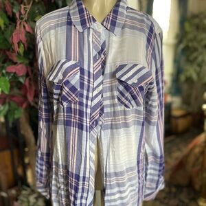 Plaid Button-Up Shirt